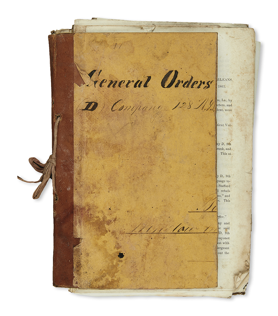 (CIVIL WAR--NEW YORK.) General orders book kept by Company D of the 128th New York Infantry.